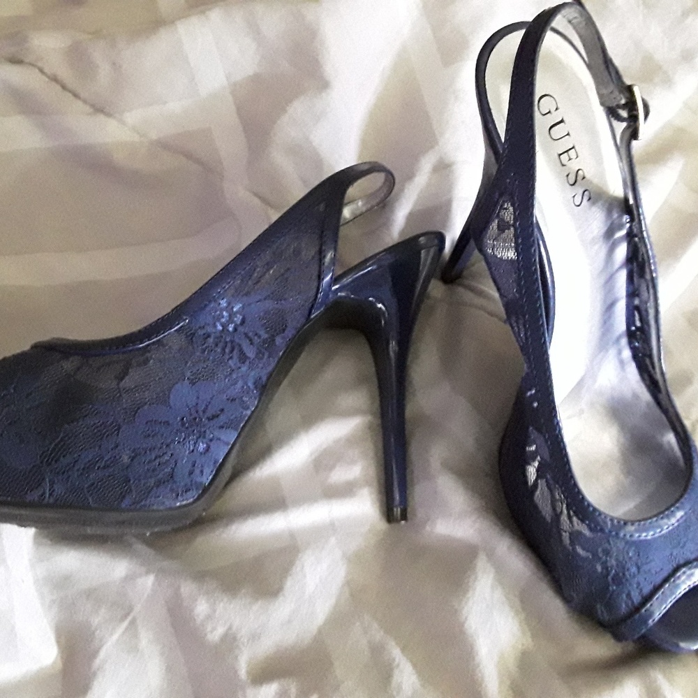 Guess Blue Lace 4" Heels